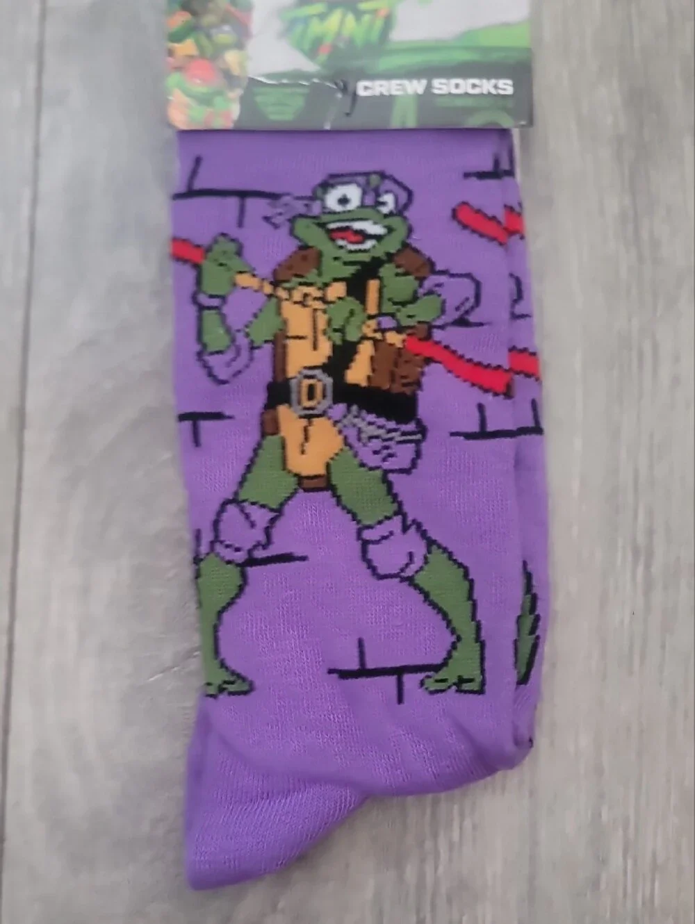 Teenage Mutant Ninja Turtles TMNT Purple Donatello Casual Crew Socks